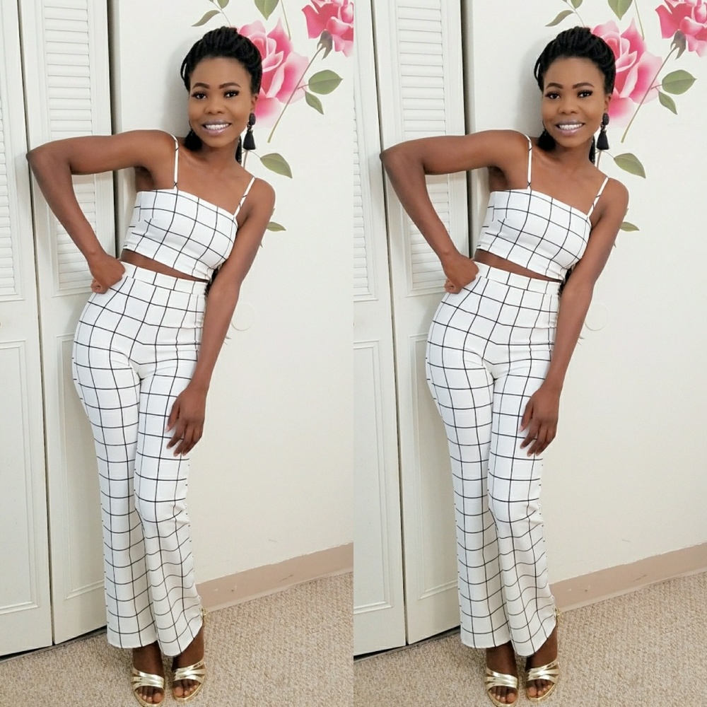 Two piece. Crop top & high waisted pant